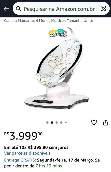 Cadeira mamaroo 4 Moms - musical cadeirinha de balanço  - Foto 5