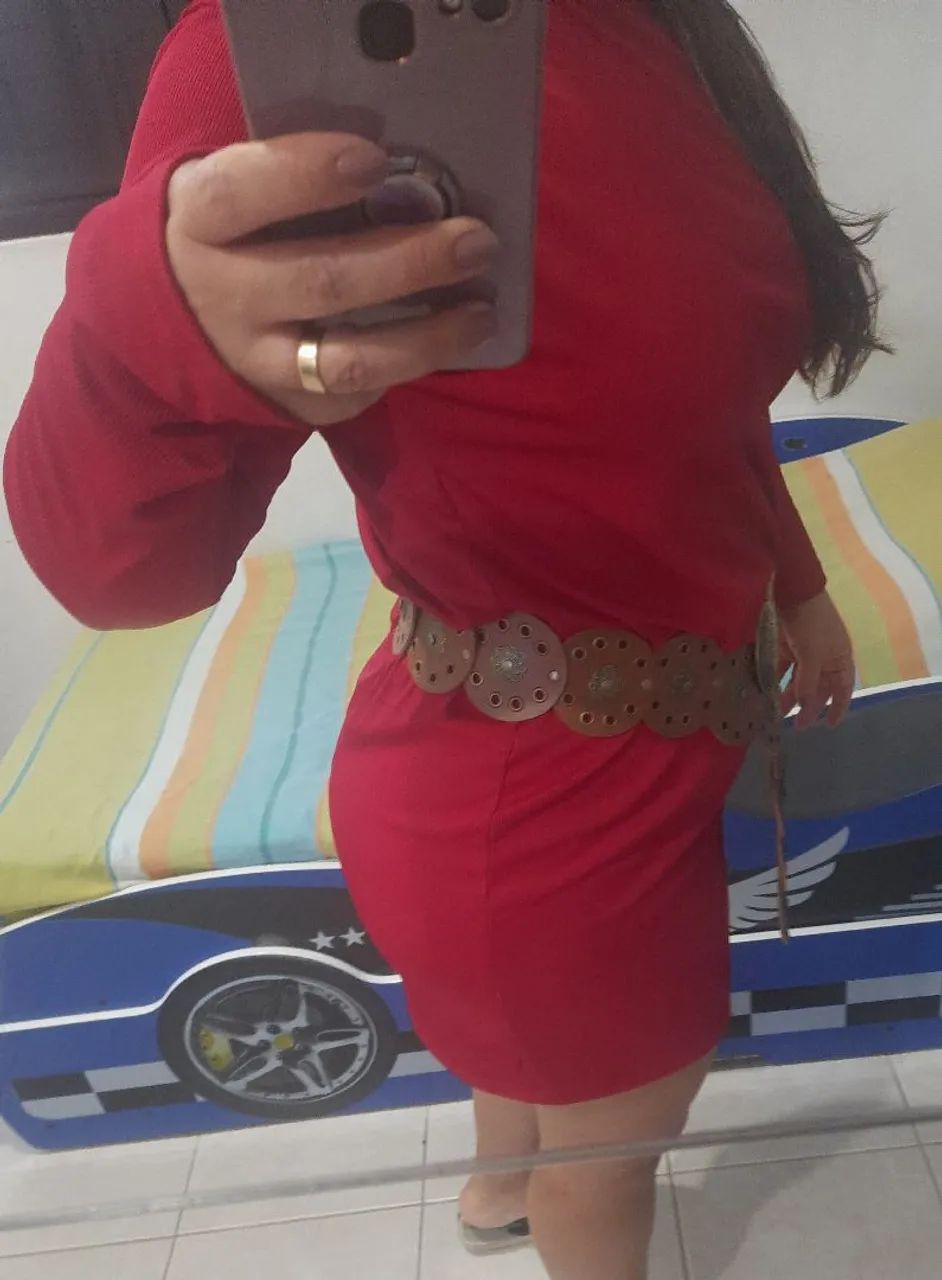 Vestido Verde Manga Longa com Cinto Elegante - Foto 3