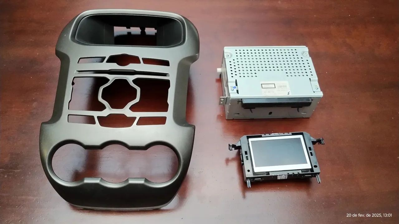 Kit com multimídia e Moldura Painel Central Ford Ranger 2015 original 