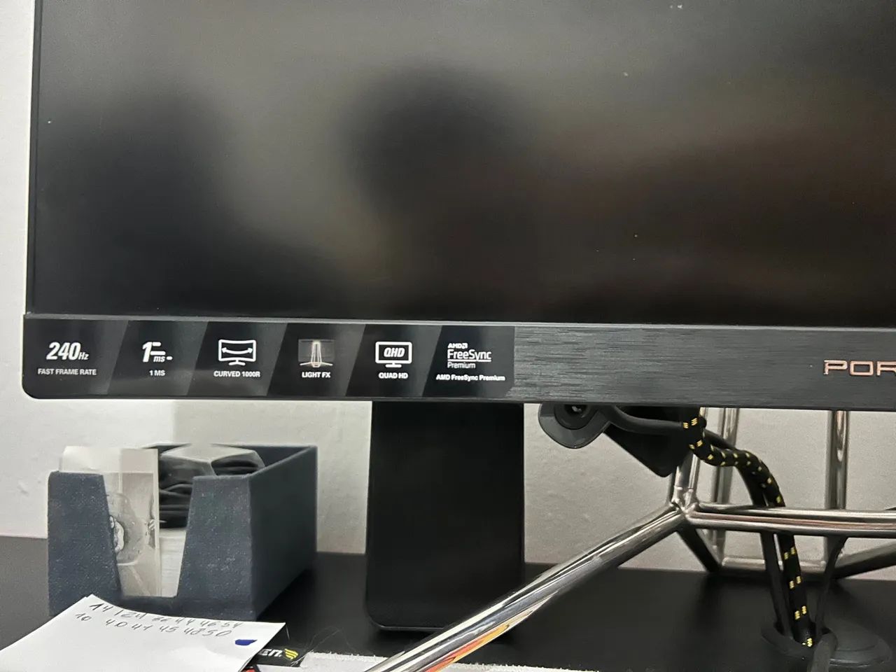 Monitor AOC Porsche Design Gamer Curvo - Impecável - Foto 2