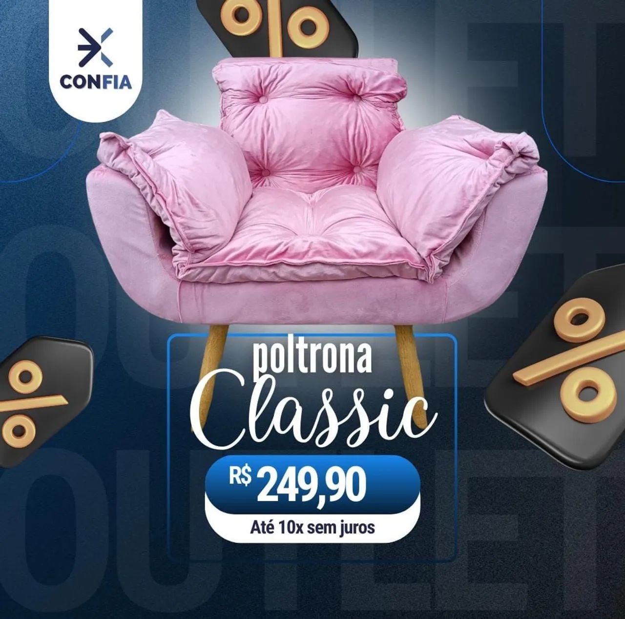 Poltrona Classic Rosa - Conforto e Estilo para sua Casa!