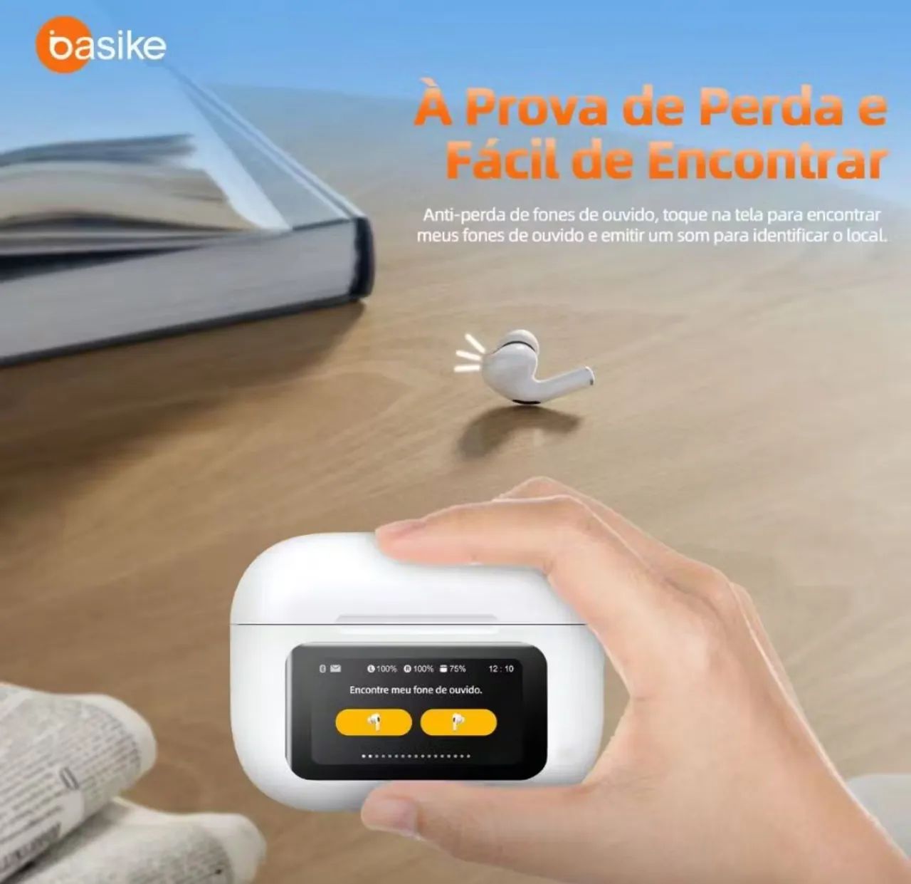 Fone de ouvido basike bluetooth Tela colorida de toque   - Foto 6