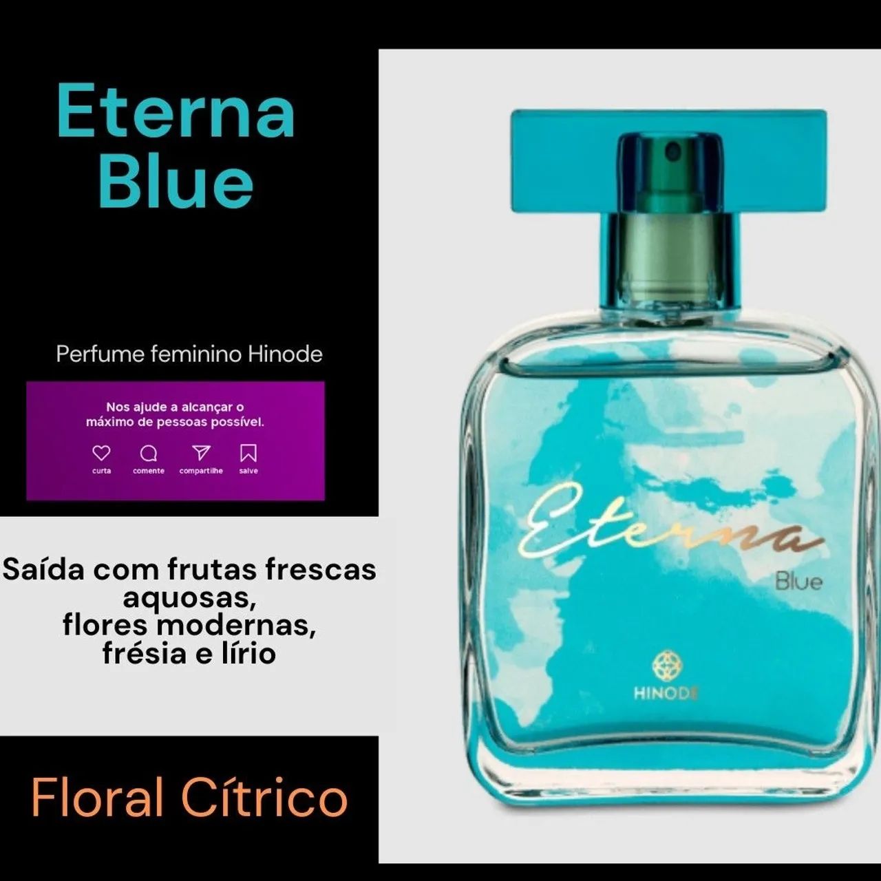 Eterna Blue Hinode - Perfume Feminino Floral Cítrico