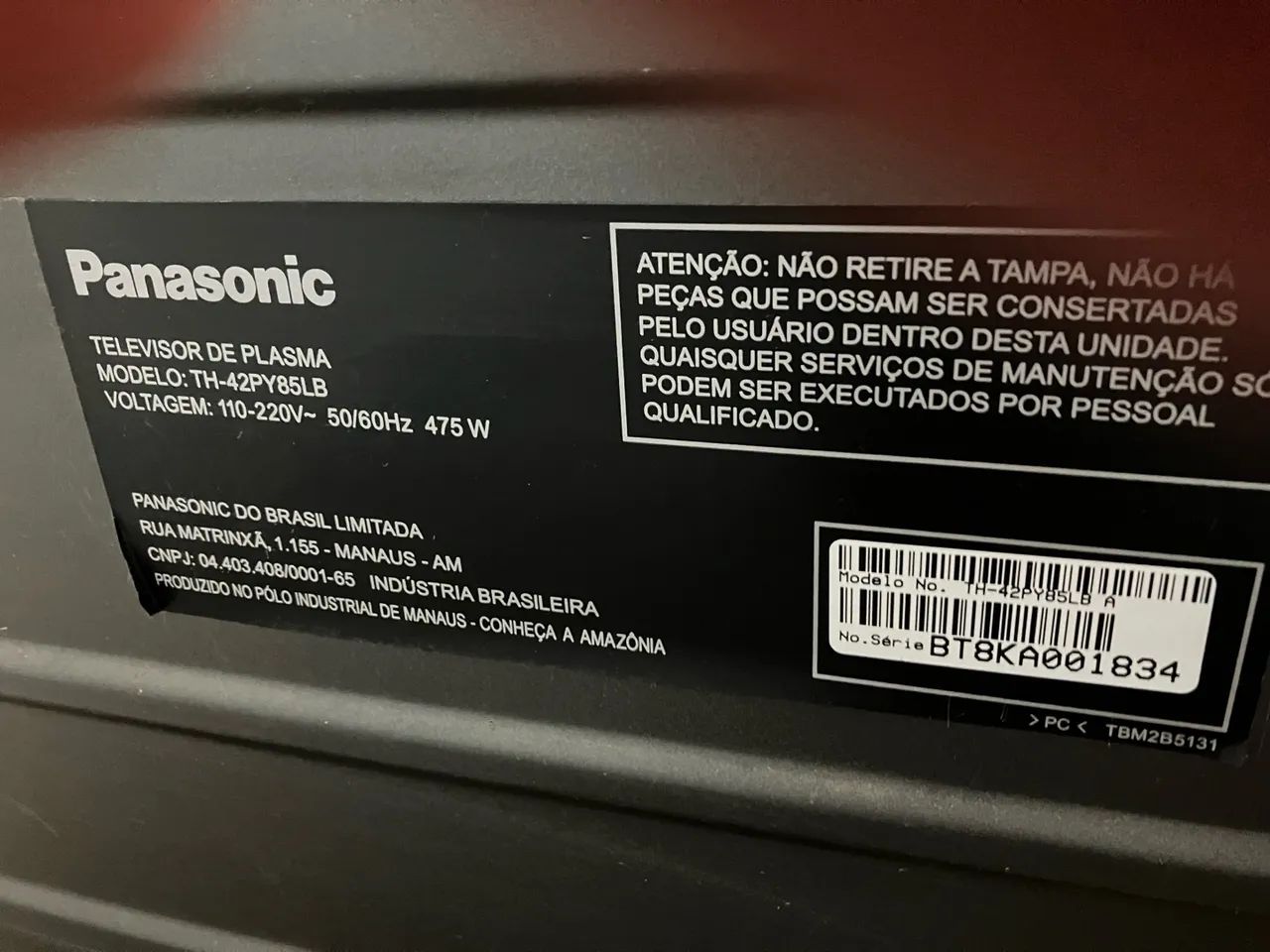 Televisão de Plasma Panasonic 42 TH-42PY85LB - Foto 3