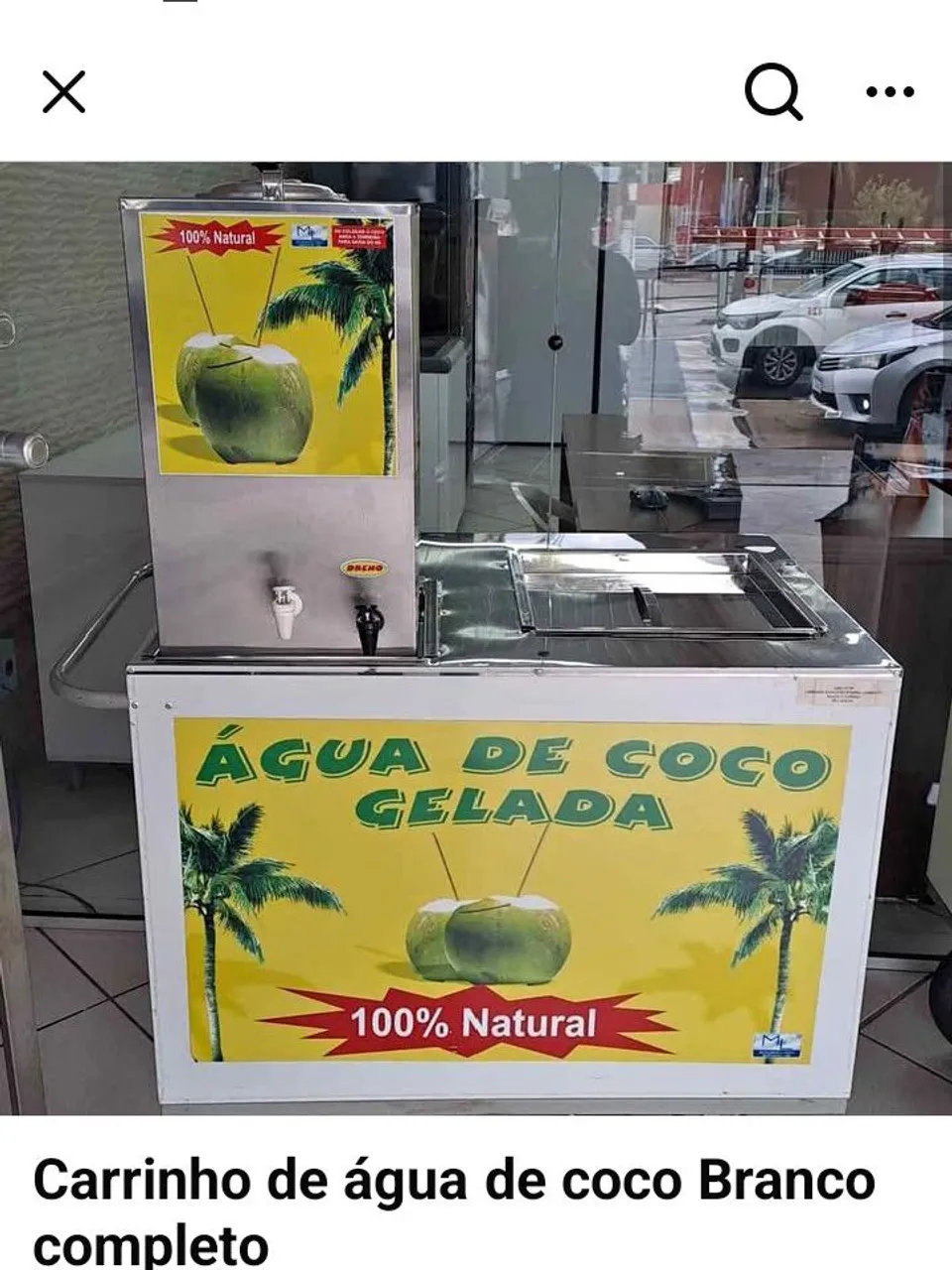 Carrinho de água de coco Branco completo