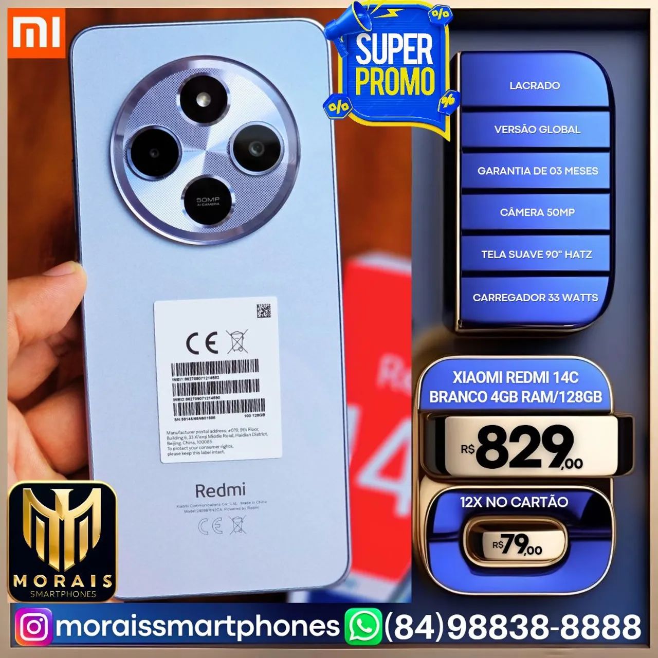 Xiaomi Redmi Note 14 - 256GB/8GB RAM - Verde, Azul - GARANTIA 3 MESES, LACRADO - Foto 2
