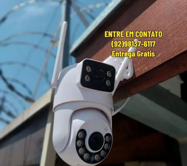 Camera de Segurança de WIFI Dupla Sirene - Entrega Rapida