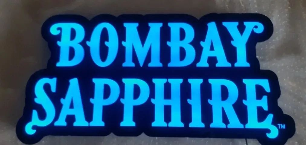 Bombay Sapphire 60x30 Luminoso Letreiro Bar Adega