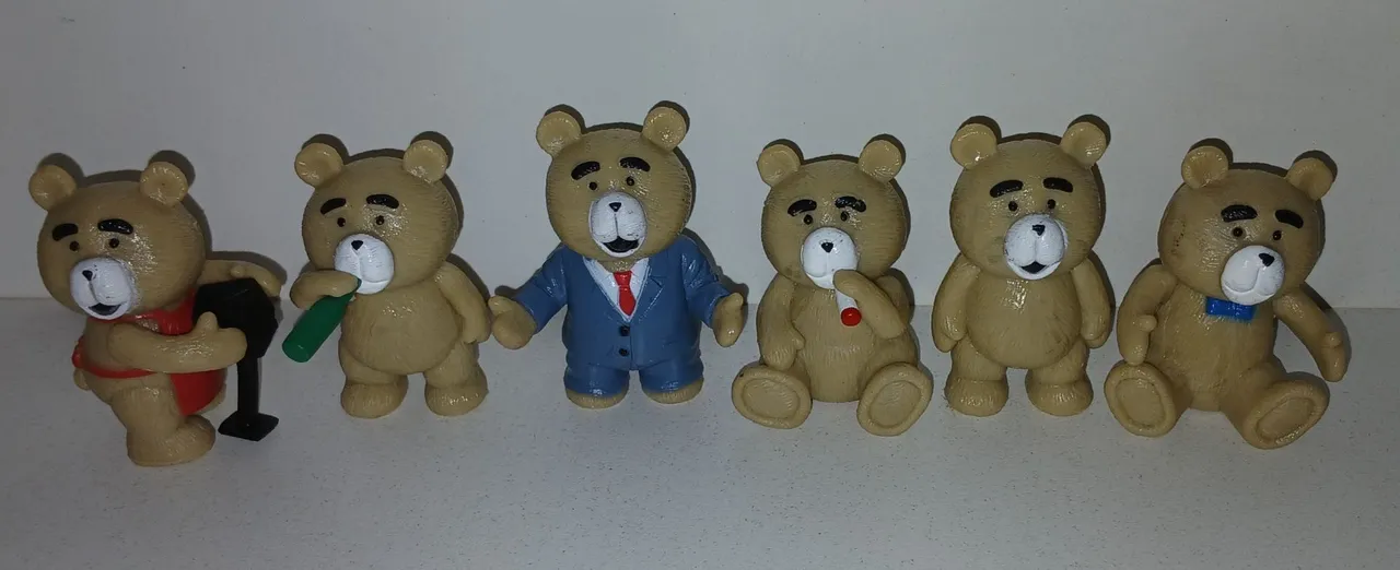 LOTE 6 BONECOS URSINHO URSO TED FILME SERIE FUMANDO BEBENDO TERNO