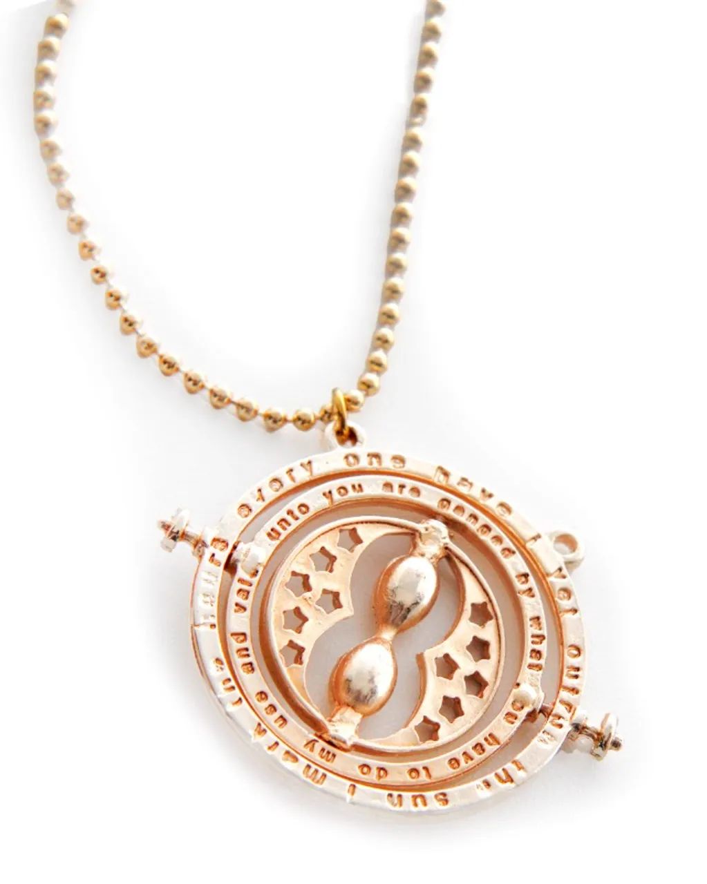 Colar Vira Tempo Dourado Harry Potter - Foto 4