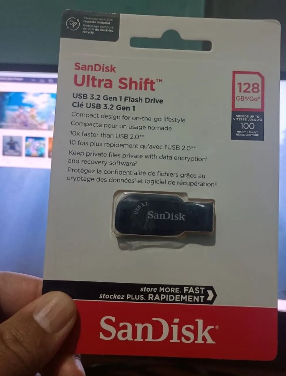 Pen Drive 128GB Sandisk Ultra Shift USB 3.2
