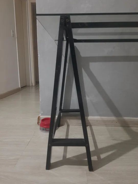 Mesa de Vidro Estilo Cavalete - Foto 2