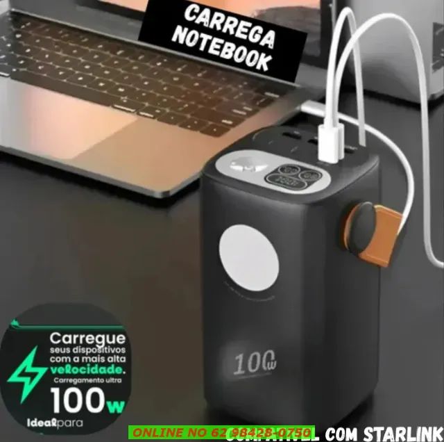 Carregador Power Bank 60.000mah Portatil Starlink 100w Turbo celular  - Foto 3