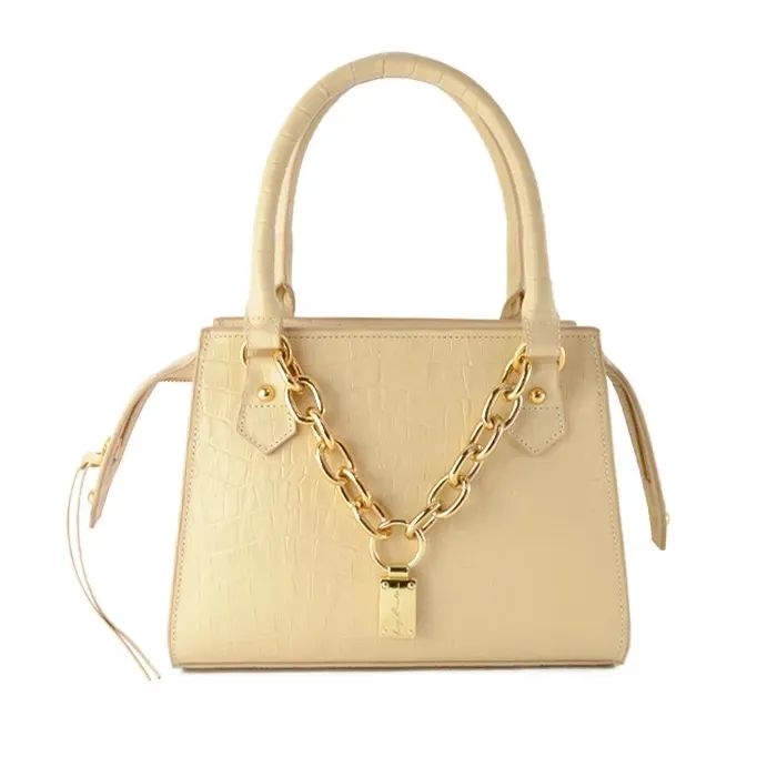 Bolsa Luiza Barcelos couro croco eco