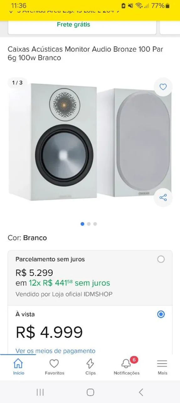 Par Monitor Áudio Bronze 100 b&w kef klipsch denon  - Foto 5