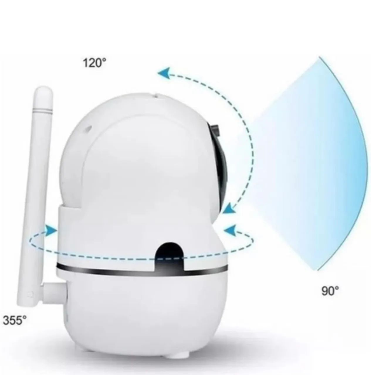 Camera Ip Wifi Giratória 1080p Estilo Babá Eletrônica Com Visão Noturna - Foto 2