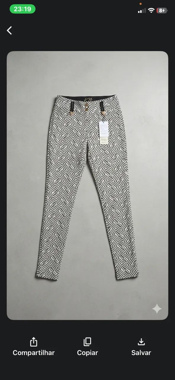 Calça geometrica preta e branca  - Foto 4