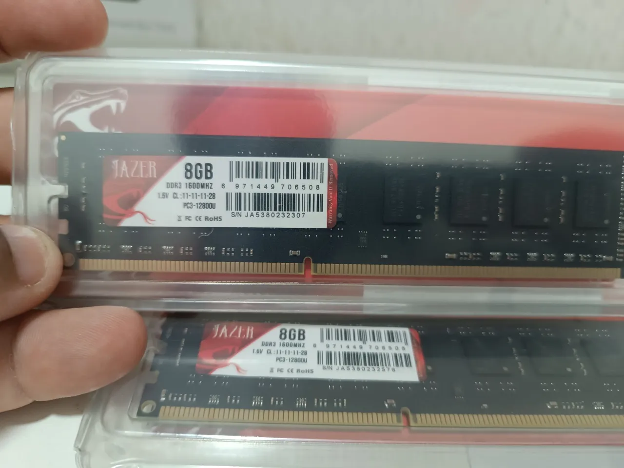 Memória RAM Jazer DDR3 8GB 1600MHz