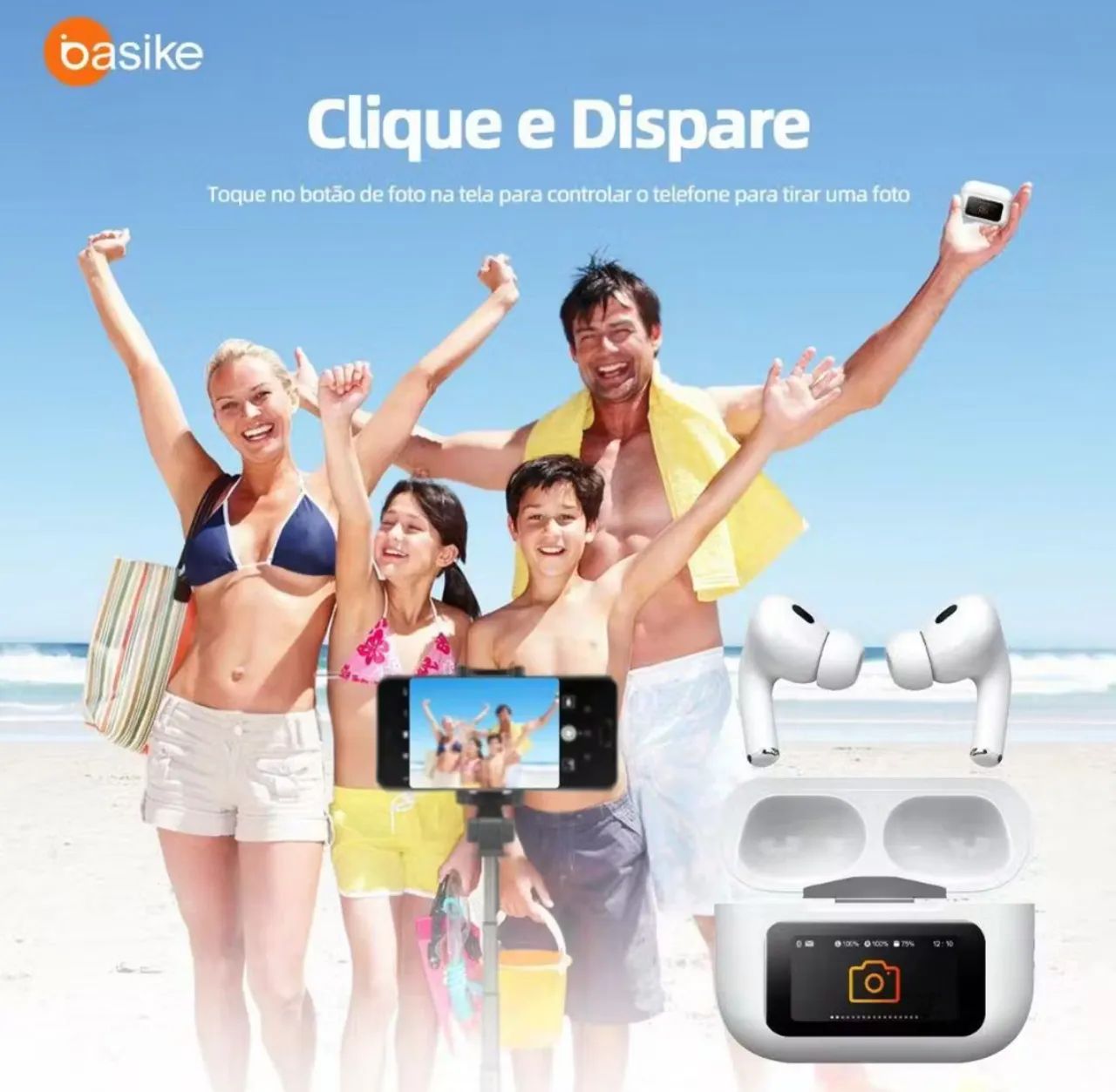 Fone de ouvido basike bluetooth Tela colorida de toque   - Foto 2