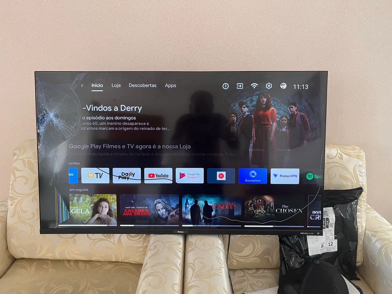 TV PHILCO 43 POLEGADAS- TELA TRINCADA - Foto 2