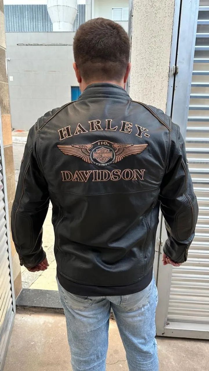 Jaqueta de Couro HARLEY DAVIDSON - Estilo Motoqueiro - Foto 5