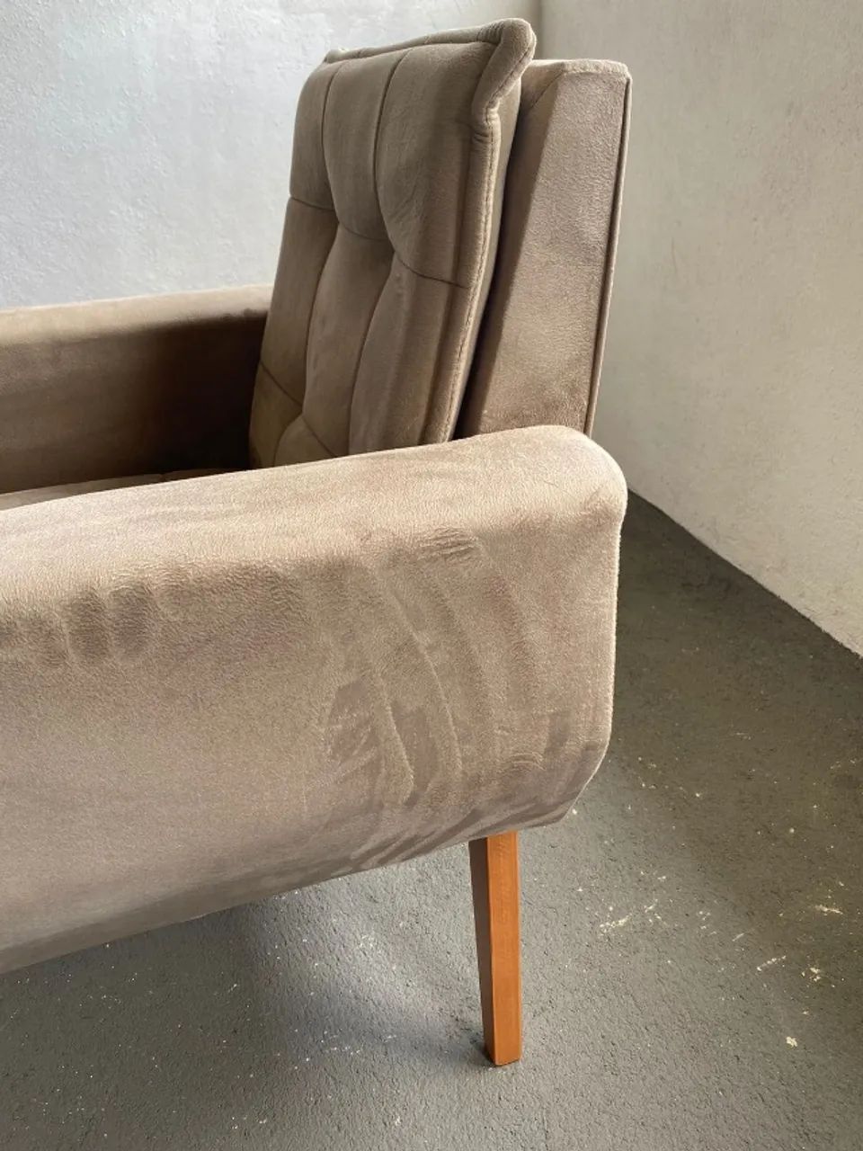 Poltrona decorativa kapri veludo bege - Foto 2