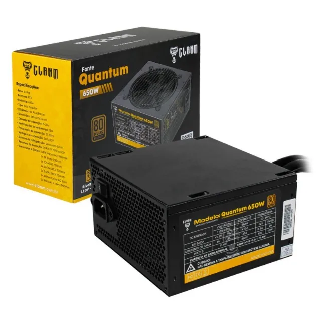 Fonte gamer 650w 80 plus bronze- Novo