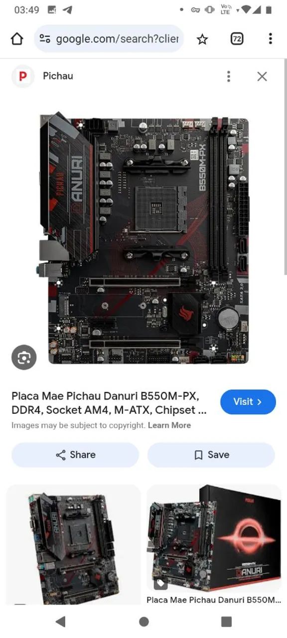 Kit Placa Mãe Pichau Danuri B550M-PX DDR4 mais Ryzen 5600