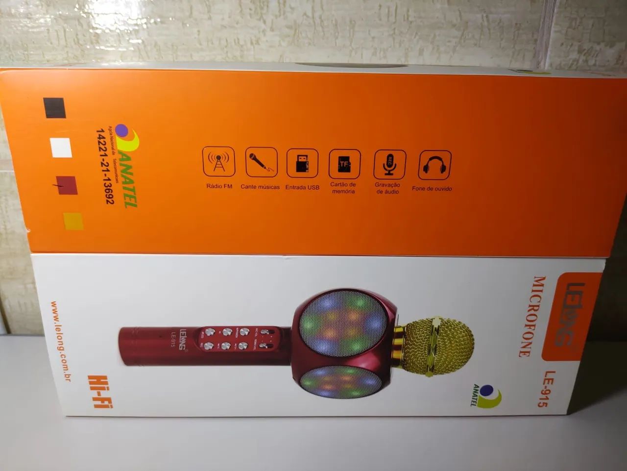Microfone Karaoke com Bluetooth e LED. - Foto 4