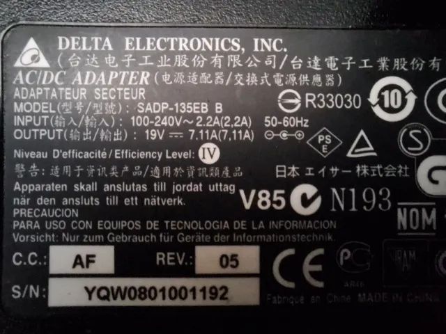 fonte delta eletronics notebook