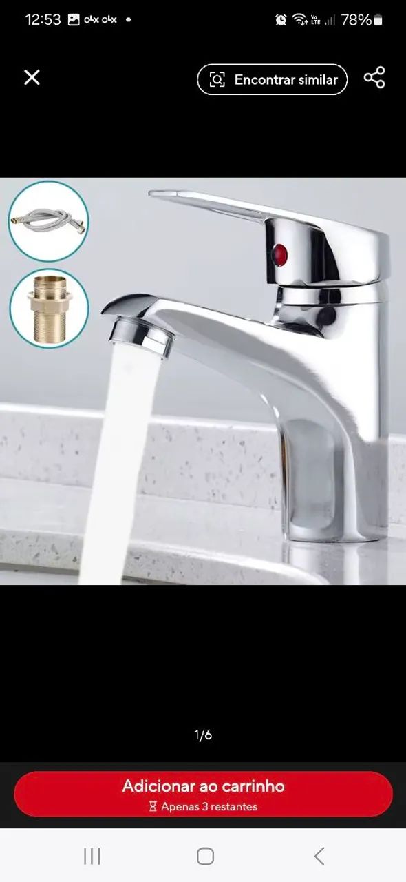 Torneira de Banheiro Cromada com Design Moderno