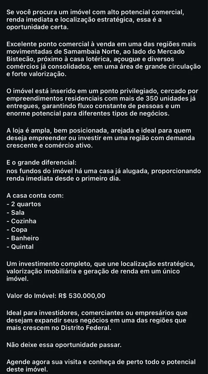 Casa na comercial da Qr 405
