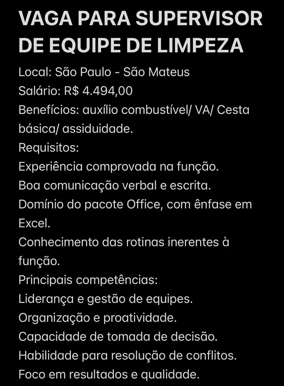 Vaga de Supervisor  - Foto 2