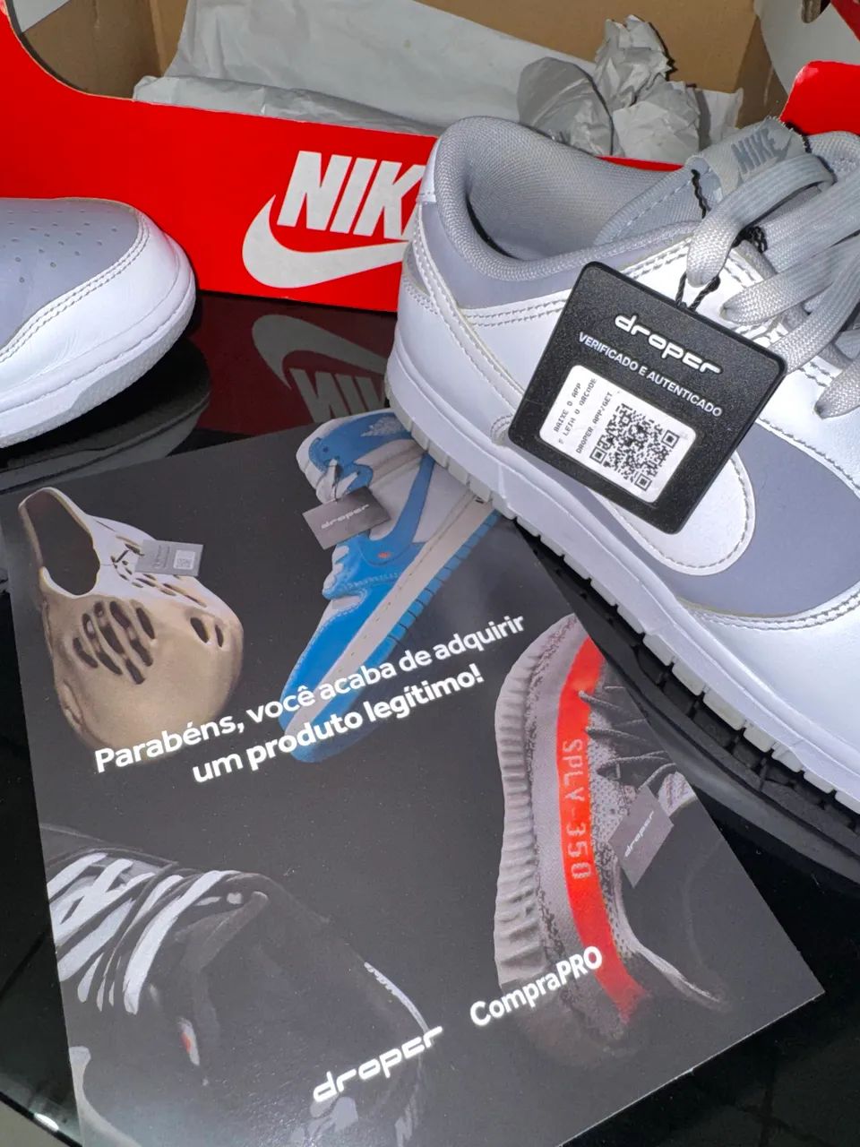 Tênis Nike Dunk Low White Neutral Grey - Foto 2