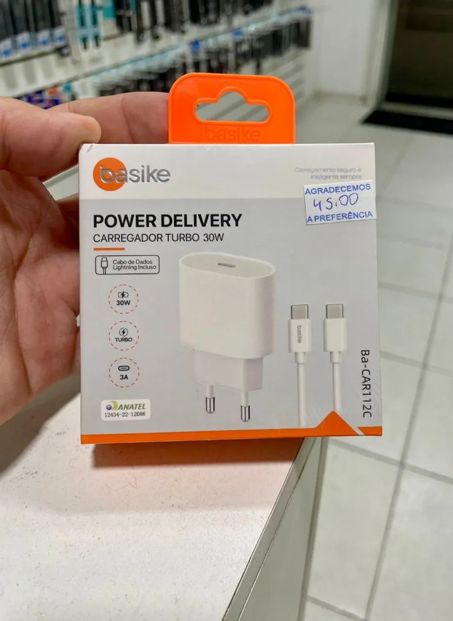 Carregador de iPhone tipo C (entrega rápida)