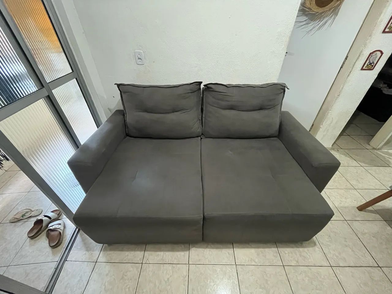 Sofá retrátil/reclinável usado   - Foto 4