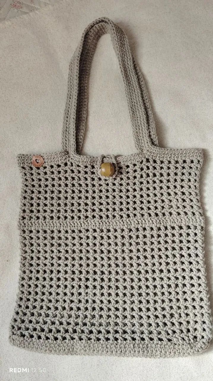 Bolsa de crochê feito a mão nova - Foto 4