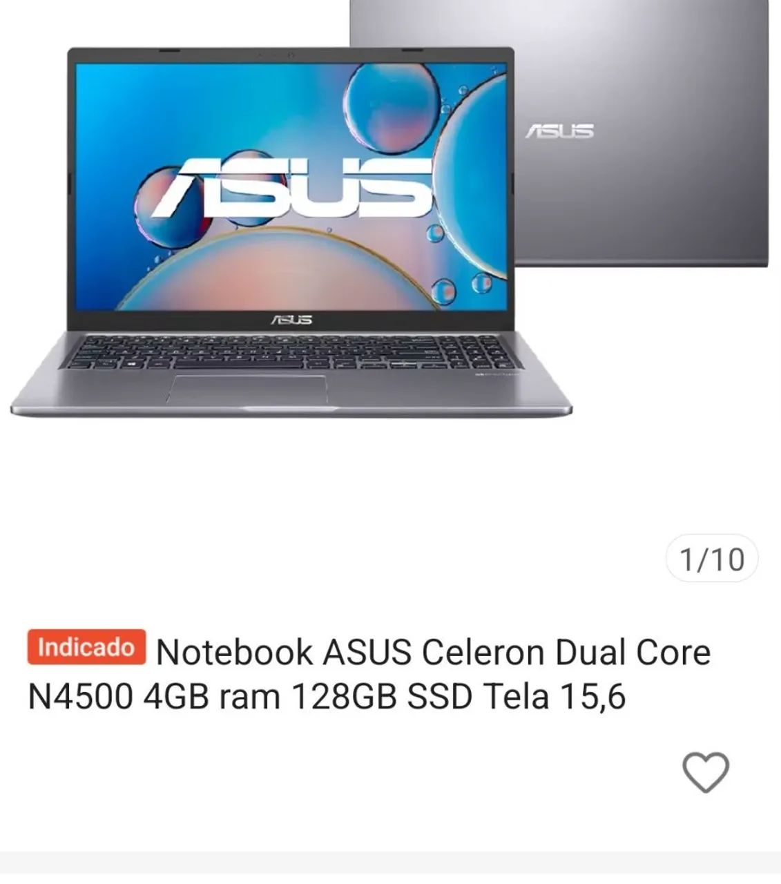 Vendo Nootbook Novo da Asus
