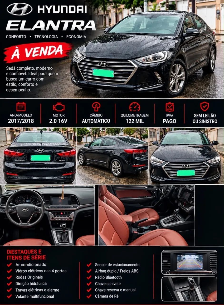 Hyundai Elantra 2.0 16V FLEX AUT. 2018