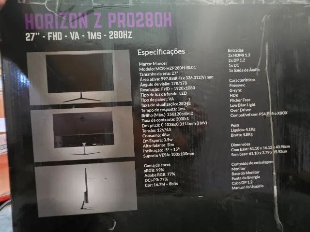 Monitor Mancer 27" 280hz  FULL HD - Foto 3