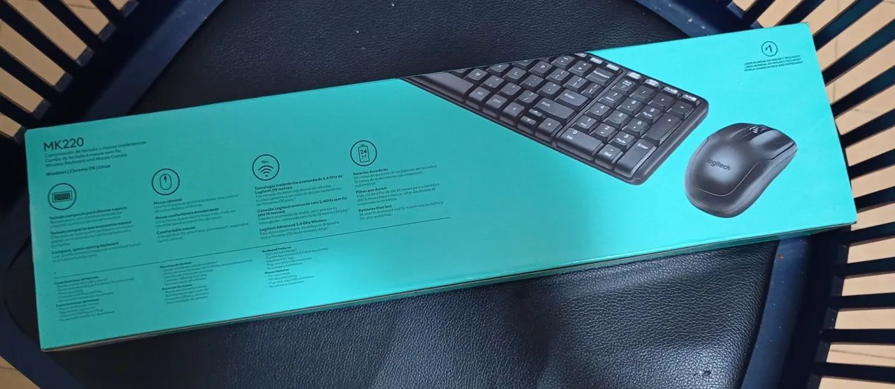 Kit mouse e teclado Logitech mk220 sem fio (lacrado) - Foto 2