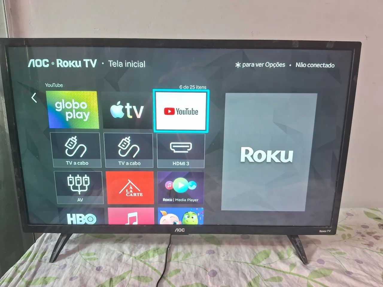 Smart TV aoc roku 32 polegadas  - Foto 3