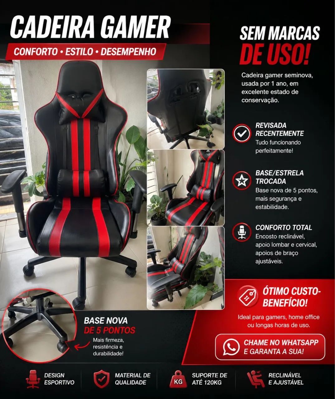 Cadeira Gamer - Recife  - Foto 2