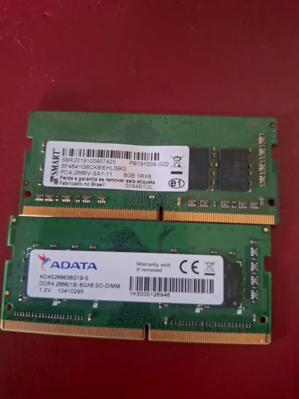 Memória 8 gigas ddr4 para note