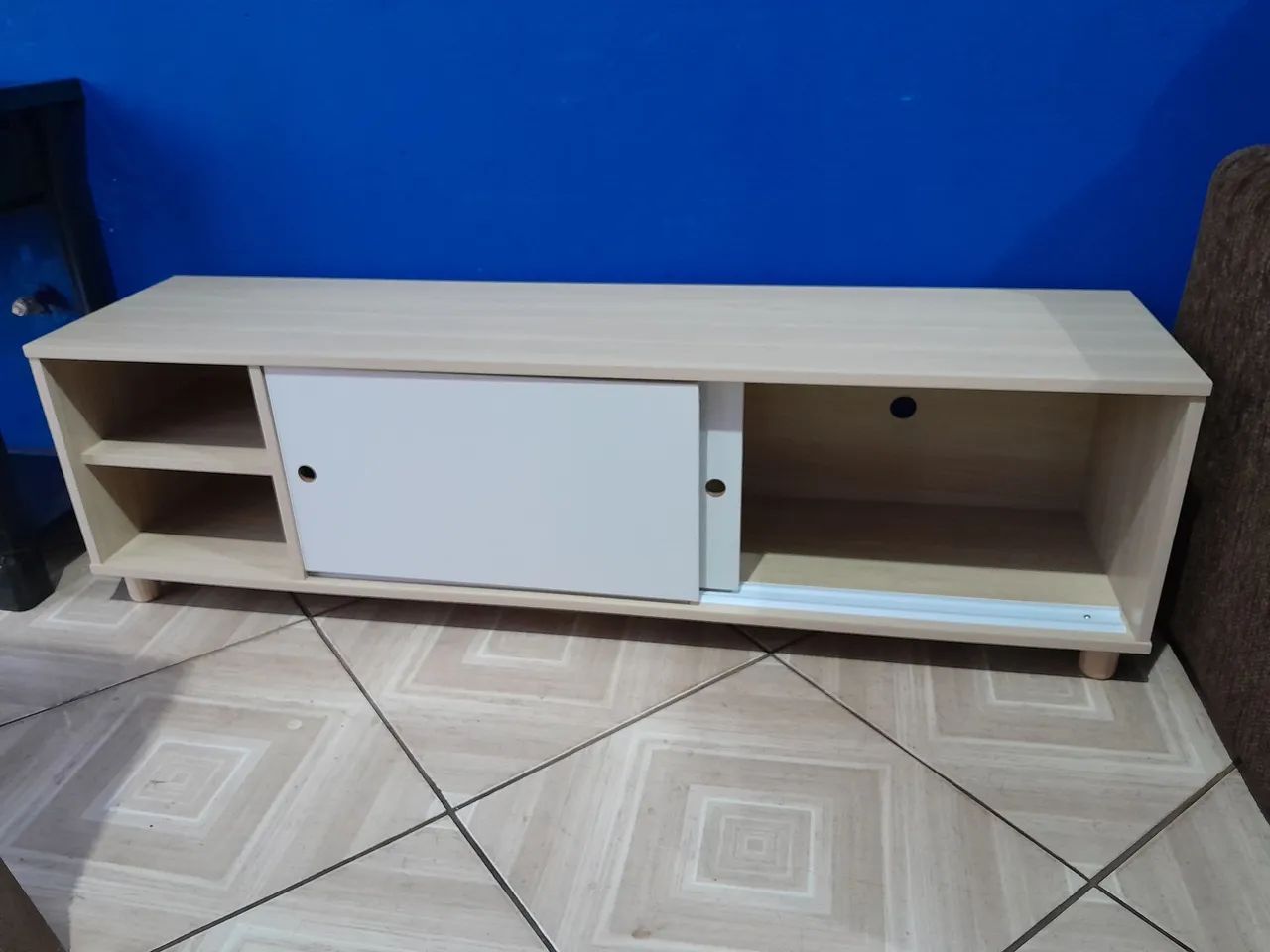 Rack retrô laminada madeira MDF baixa - Foto 3