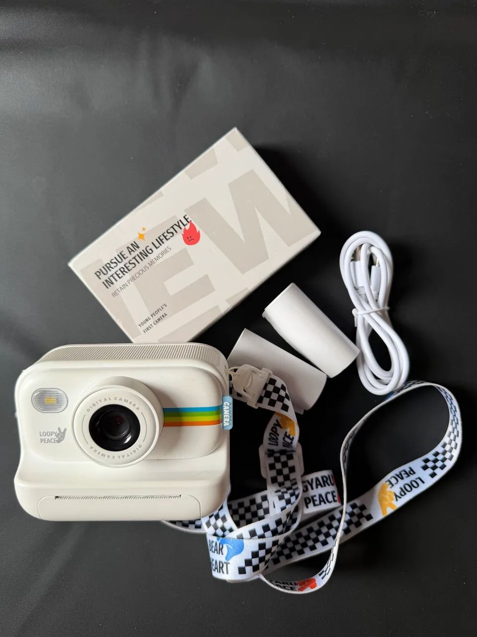 Câmera digital com impressão instantânea - completa e funcionando!