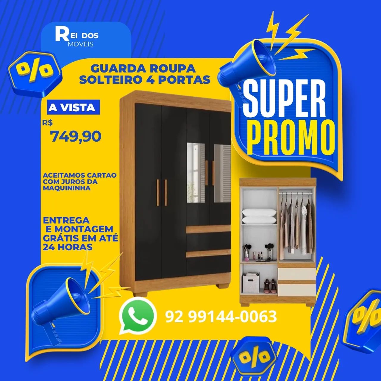 Guarda roupa solteiro com espelho a pronta entrega 