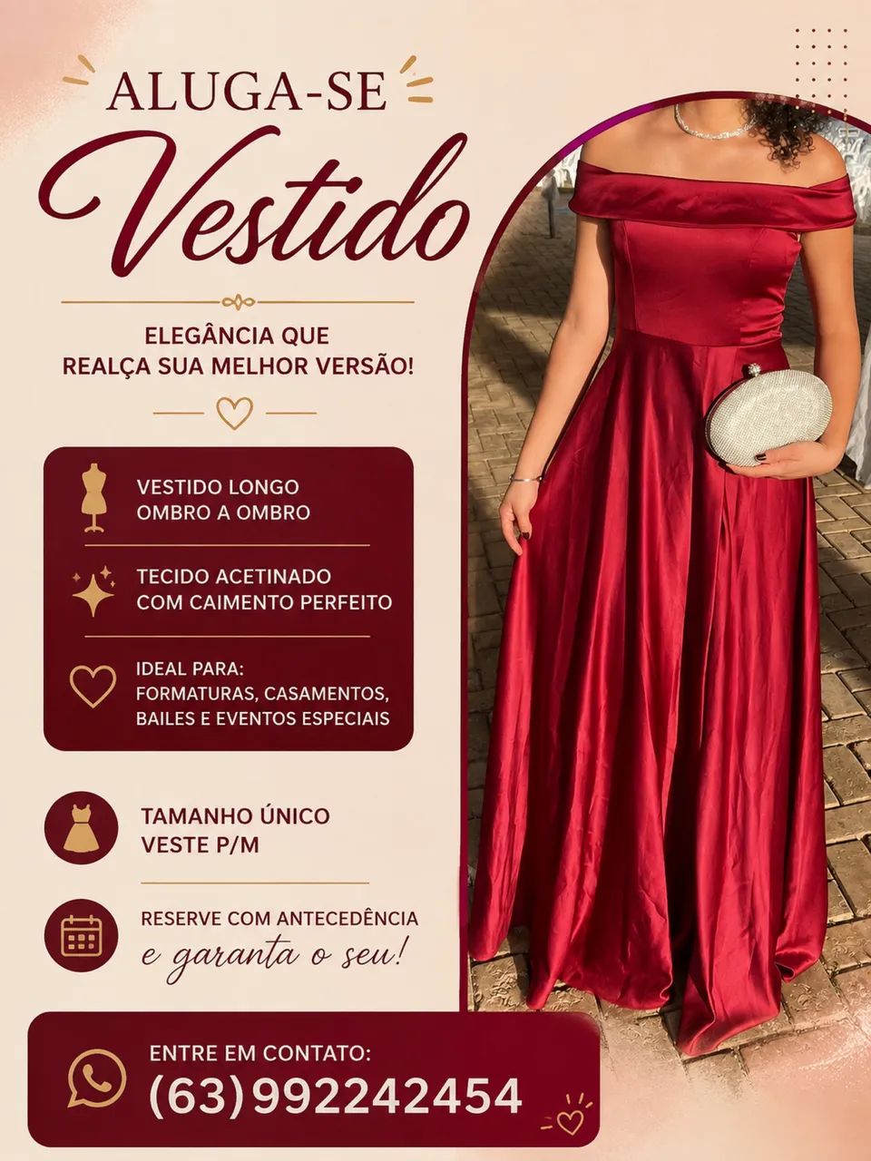 Alugo vestido vinho  - Foto 2