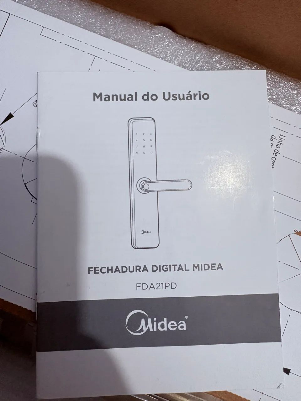 Fechadura Digital Midea Smartlock Onegrip FDA21PD - Preta (Nova) - Foto 4