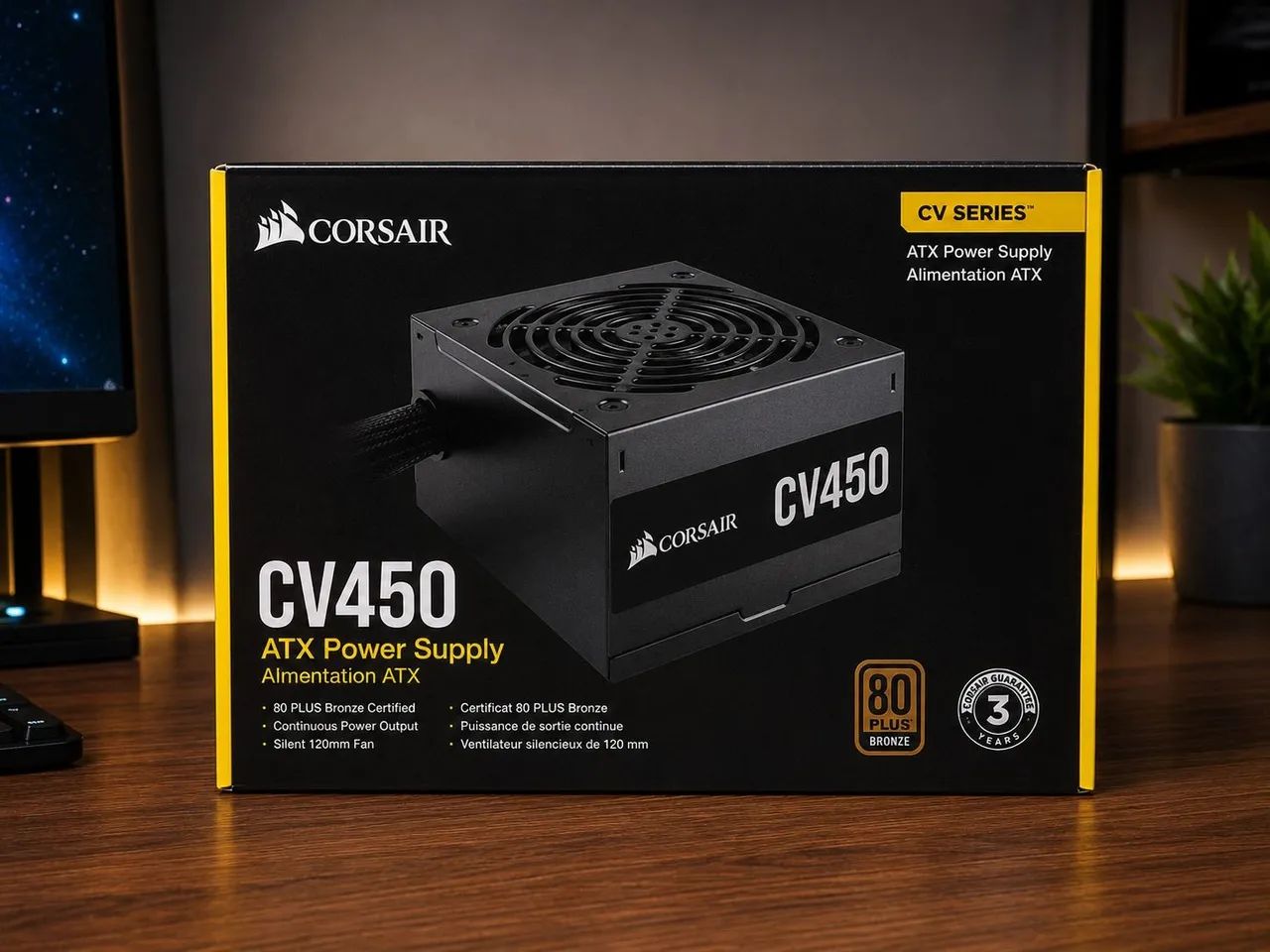 FONTE CORSAIR CV450 450W 80 PLUS BRONZE